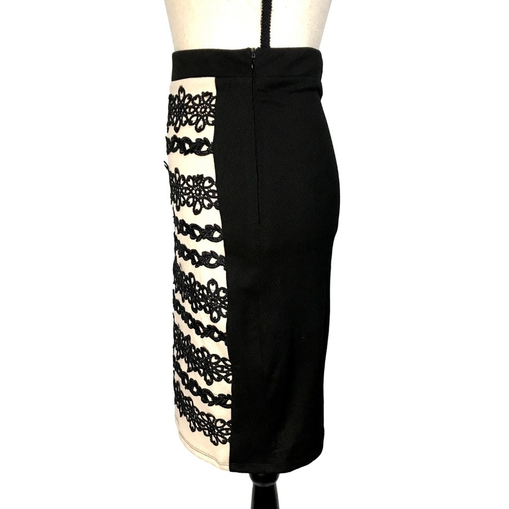 New!! Nikibiki Tan & Black Pencil Skirt with Lace - Picture 5 of 6